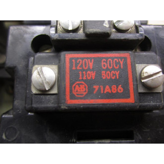 Allen Bradley 705BAA Starter Assembly Coils 71A06 & 71A86 - Used