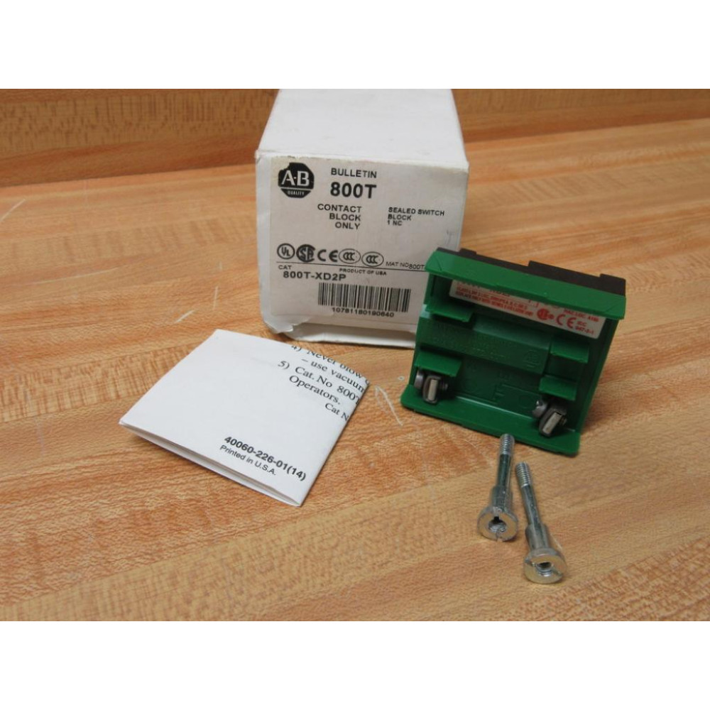 Allen Bradley 800T-XD2P Contact Block 800TXD2P