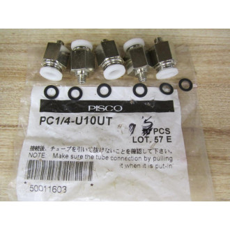 Pisco PC14-U10UT Tube Fitting PC14U10UT (Pack of 5) - New No Box