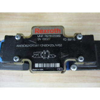 Rexroth Bosch R978020569 Valve 4WE6D62OFEW110N9DK25LV62 - New No Box