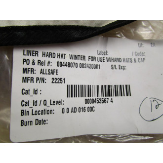 Allsafe 22251 Liner Hard Hat (Pack of 12)