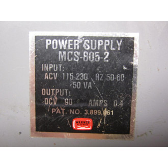Warner Electric MCS-805-2 Power Supply 6090-448-007 - Used