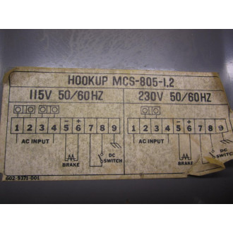 Warner Electric MCS-805-2 Power Supply 6090-448-007 - Used