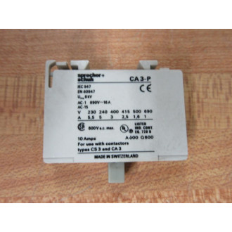 Sprecher+Schuh CA3-P Auxiliary Contact Mount CA3P - Used