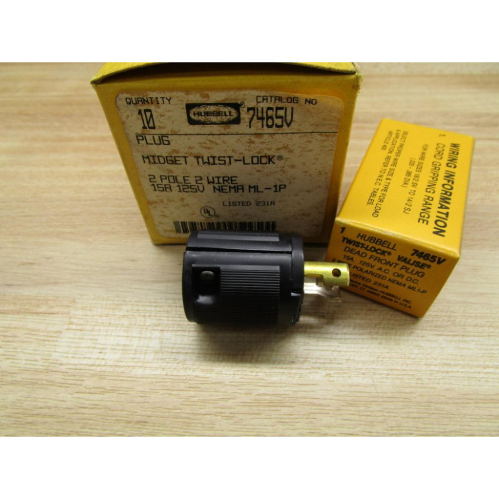 Hubbell 7465V Plug (Pack of 10)