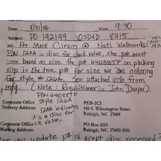 Kennedy Valve 440881P Disc