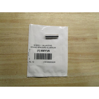 Aluminum 6MYV6 Round Spacers 516" OD, 1"-14"L, 10 THD (Pack of 10)