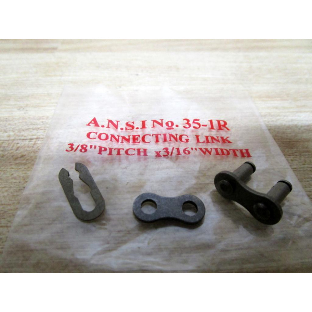 ANSI 35-1R Connecting Link 38" Pitch X 316" Width (Pack of 5)