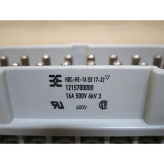 Weidmuller HDC-HE-16 SS Connector HDCHE16SS - Used