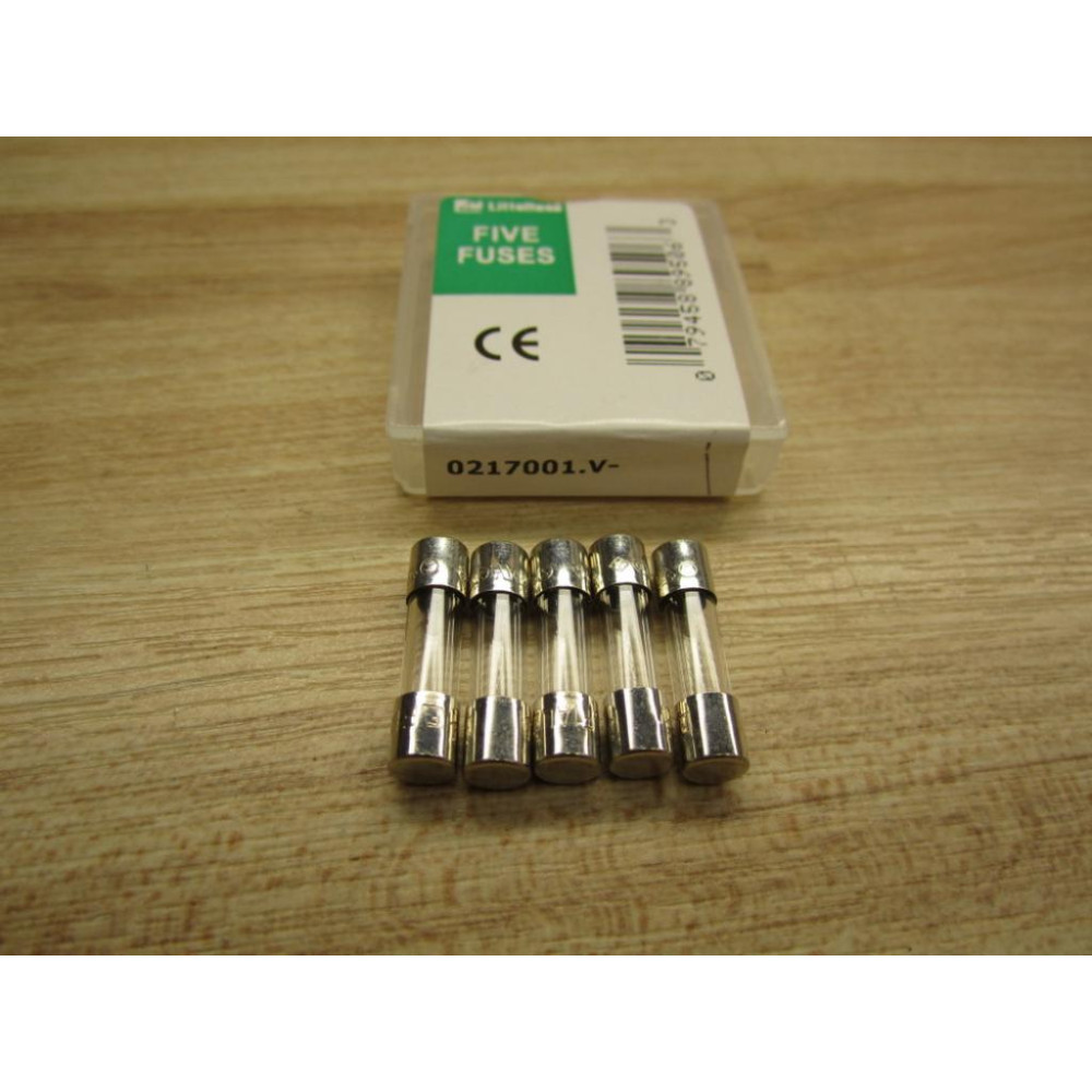 Littelfuse 0217001.V Fuse F1AL250V, 217001 Jagged Wire Element (Pack of 5)