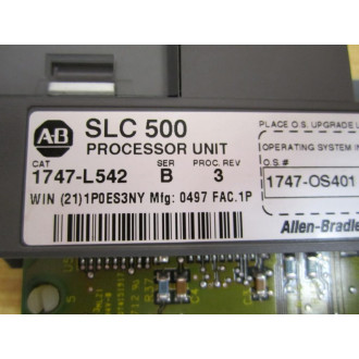 Allen Bradley 1747-L542 SLC 504 CPU 1747L542 No Door No Key Serial 1P0ES3NY - Used