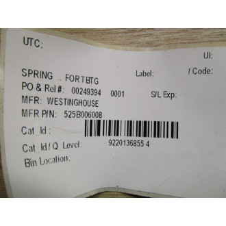 Westinghouse 525B006008 Spring - New No Box