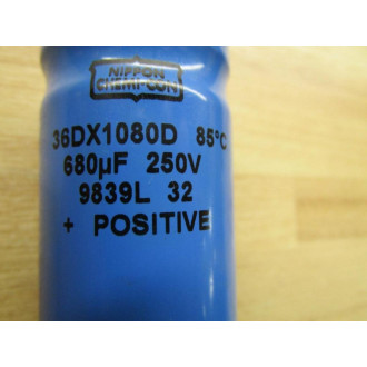 Nippon Chemi-Con 36DX1080D Capacitor 680µF UF 250V - Used