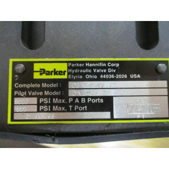 Parker D31VL4C4V Valve D31VL4C4V-72 WO Pilot Valve - New No Box