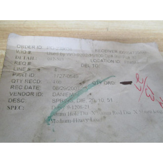 Daniem 1727-0549 Spring (Pack of 10) - New No Box