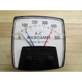 General Electric 0-500VAAC GE Gauge A-C Microamps Small Crack In Lens - New No Box