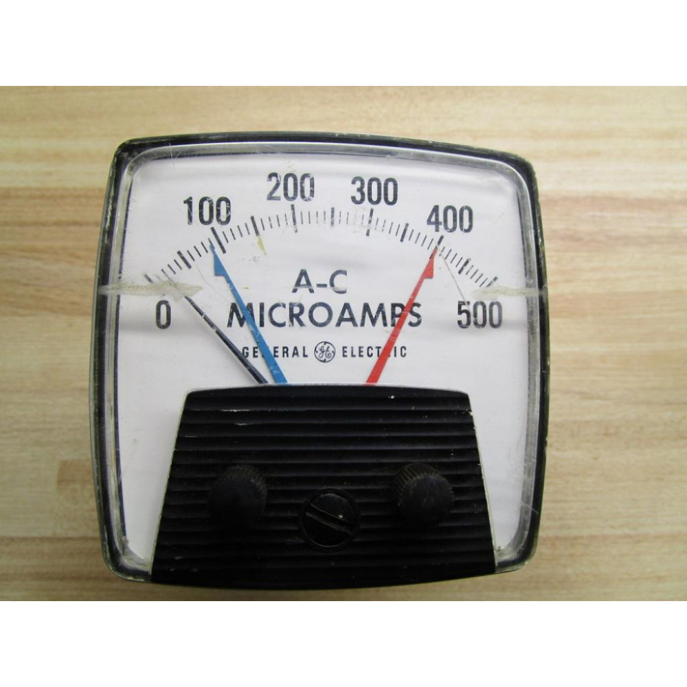 General Electric 0-500VAAC GE Gauge A-C Microamps Small Crack In Lens - New No Box