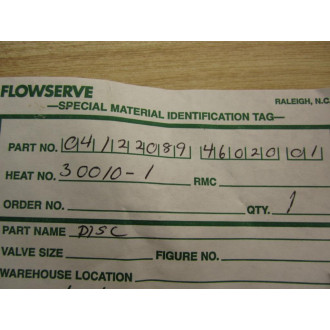 Flowserve 04122089 Disk Check Valve - New No Box