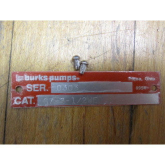 Burks 22537-6.75-DM Pump  G7-2-12 21085