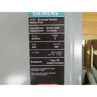 Siemens NFR354 Enclosed Switch Heavy Duty - New No Box