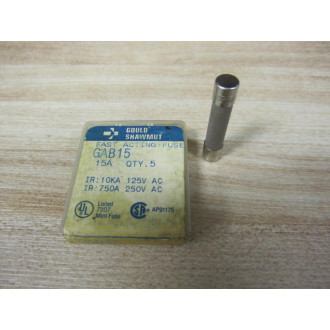 Gould Shawmut Ferraz Mersen GAB15 Fuse Cross Ref 5LAP5 Gray (Pack of 5)