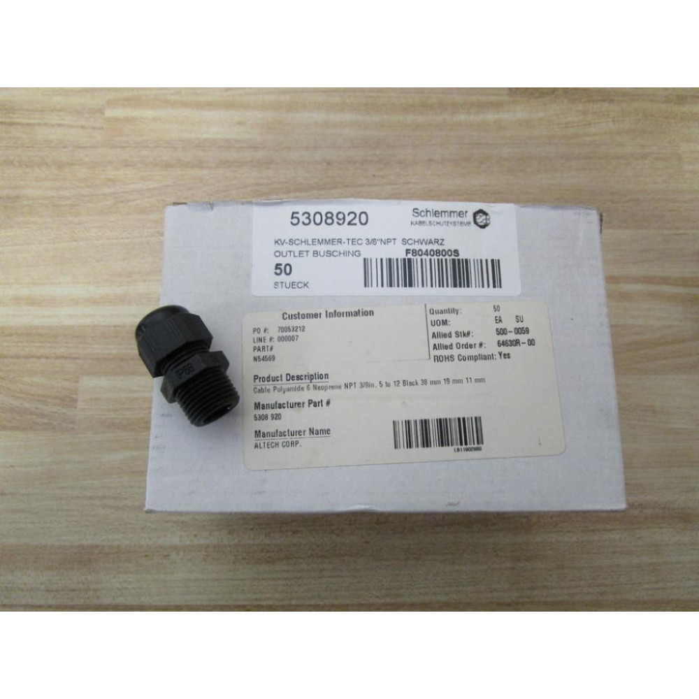 Altech 5308 920 NPT 38 Cord Grip (Pack of 23)