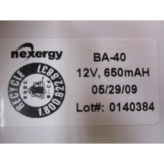 Sanyo 1978-004 Battery Rechargeable Pack BA-40 - New No Box