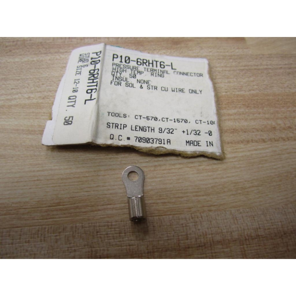 Panduit P10-6RHT6-L Uninsulated Ring Terminal (Pack of 22) - New No Box