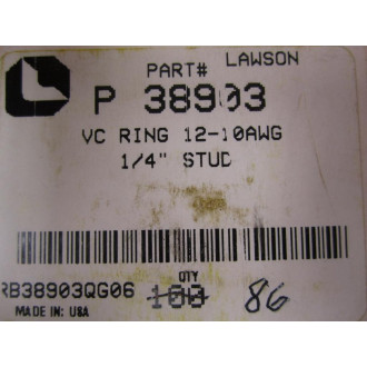 Lawson P38903 14 Ring Terminal 12-10AWG 14" Stud (Pack of 86)