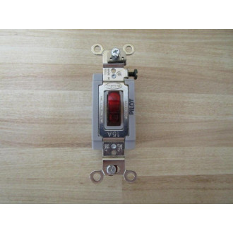 Hubbell HBL1201PL Switch Red Pilot Light Toggle