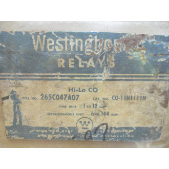 Westinghouse C0-11H1111N Typ C0-11 Overcurrent Relay 265C047A07 Small Crack