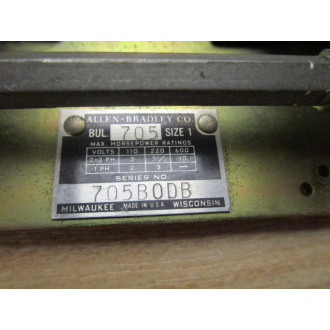 Allen Bradley 705BODB Starter 705-B0DB - Used