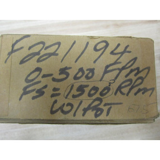 Triplett F221194 Meter 0-500 FPM FS1500 RPM 63282 Cracked Housing