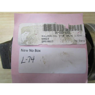 Sullair 13544 Oil Stop Valve - New No Box