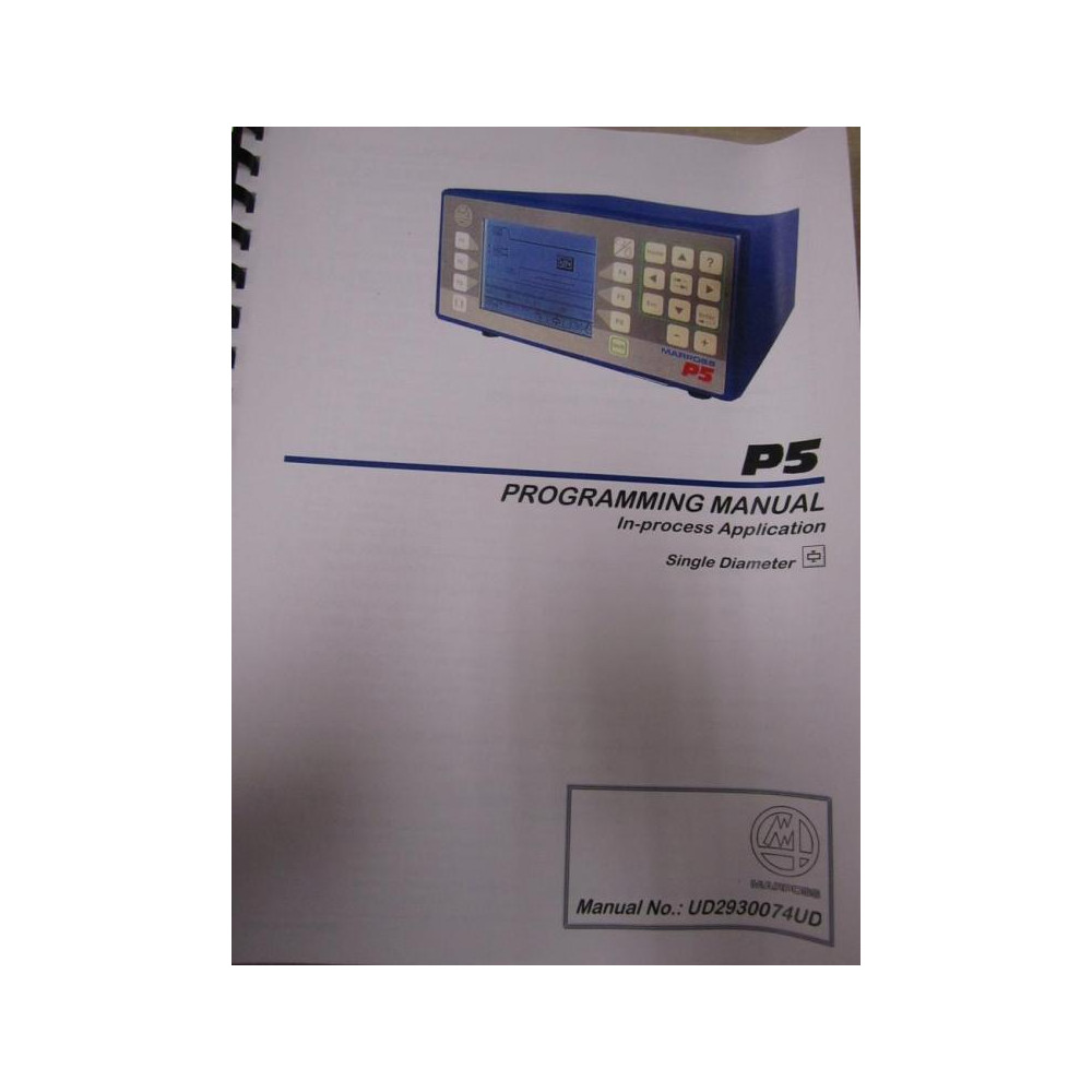 Marposs UD2930074UD P5 Programming Manual