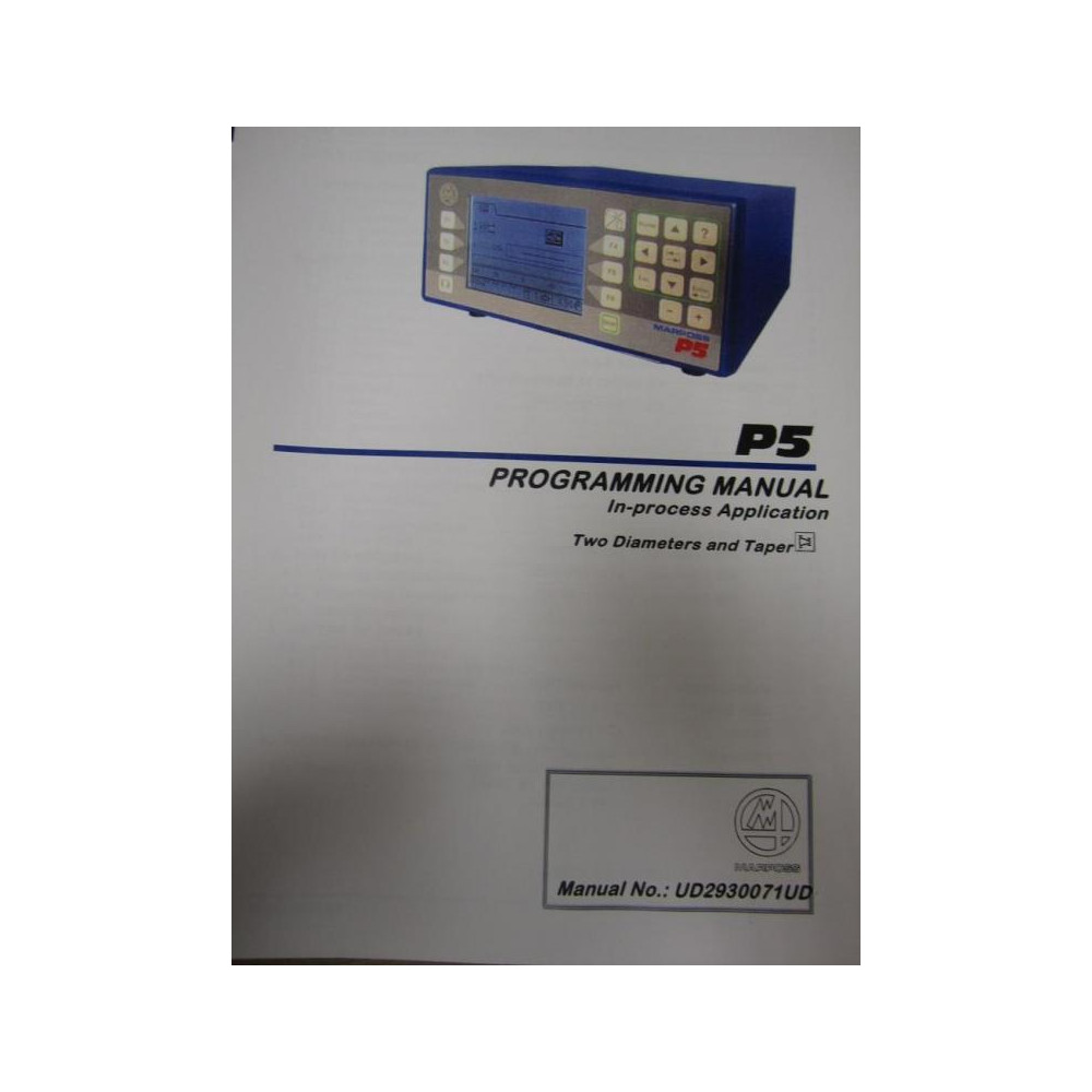 Marposs UD2930071UD P5 Programming Manual