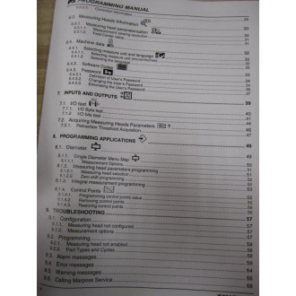Marposs UD2930074UD P5 Programming Manual