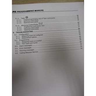 Marposs UD2930071UD P5 Programming Manual