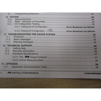 Marposs UD2930071UB P5 Installation Manual