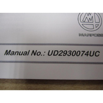 Marposs UD2930074UC Operating Guide Manual