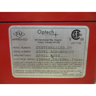 Optech SENTINEL 3100 DV Laser Based Level Monitor 3100DV 120VAC - Used