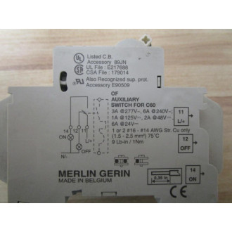Merlin Gerin 60180 Breaker 20A wAuxiliary Switch 26925 - Used