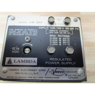 Lambda LM  203 Regulated Power Supply - Used