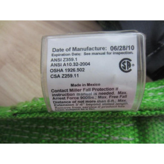 Miller 913B6FTGN BackBiter Tie-Back Lanyard - New No Box