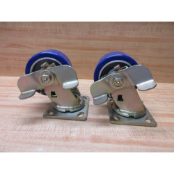 Generic 4X2 Caster Wheel Blue, Swivel WBrake - New No Box