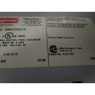 Hoffman A664CHSCFG Enclosure - Used