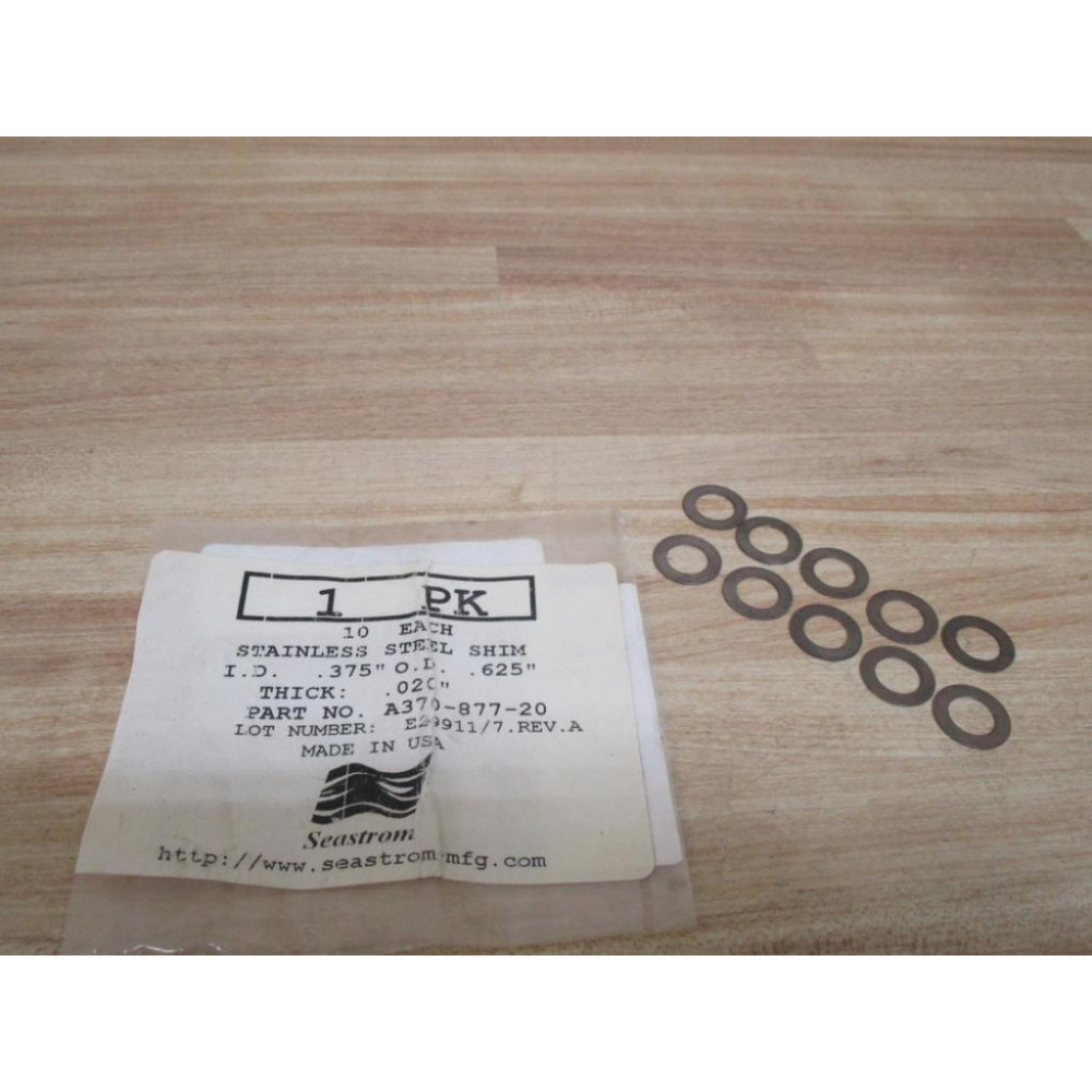 Seastrom A370-877-20 Stainless Steel Shim (Pack of 10)