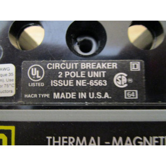 Square D FAF-24020 Circuit Breaker 20A FAF24020