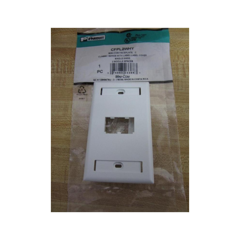Panduit CFPL2WHY Mini-Com Faceplate C (Pack of 11) - New No Box
