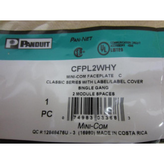Panduit CFPL2WHY Mini-Com Faceplate C (Pack of 11) - New No Box